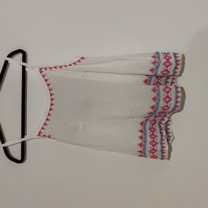 Torrid White Embroidered Tank Size 0